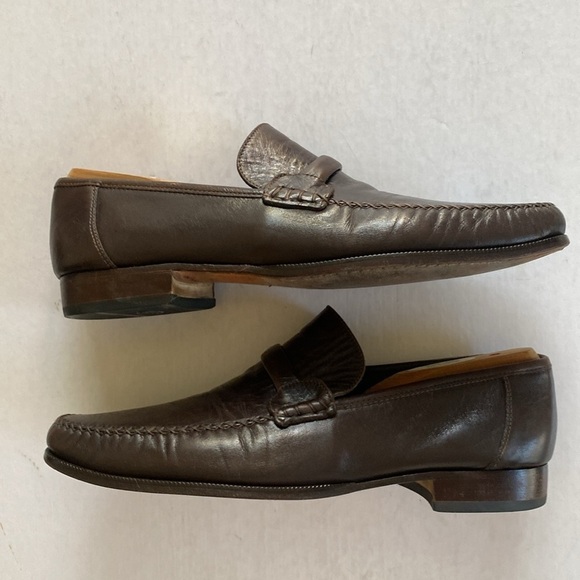 Bruno Magli PORRO Men\'s Brown Leather Slip On Loafers Size 11.5. Made in Italy main image 5